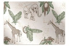 Decormat Podloga za zaščito tal Žirafe in sloni 120x90 cm 2 cm 