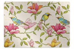 Decormat Podloga za pisarniški stol Cvetje in ptice 120x90 cm 2 cm 