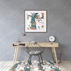 Decormat Podloga za zaščito tal Pavi in cvetje 140x100 cm 2 cm 