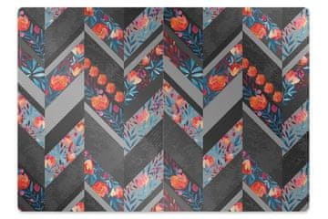 Decormat Podloga za stol Flowers with herringbone
