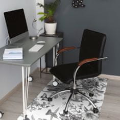 Decormat Podloga za pisarniški stol Črno -beli vrt 100x70 cm 