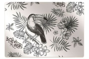 Decormat Podloga za stol Black and white tropics