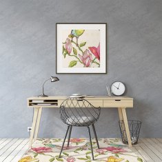Decormat Podloga za pisarniški stol Cvetje in ptice 120x90 cm 2 cm 