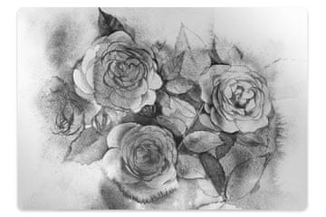 Decormat Podloga za pisarniški stol Black and white roses