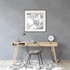 Decormat Podloga za pisarniški stol Sive ptice 120x90 cm 15 cm 