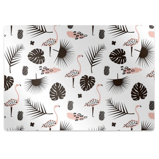 Decormat Podloga za pisalni stol Leaves and flamingos