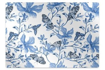 Decormat Podloga za pisalni stol Blue flowers