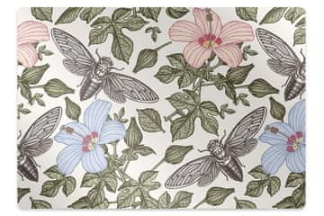 Decormat Podloga za stol Butterflies among flowers
