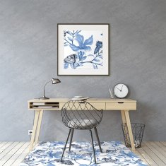 Decormat Podloga za pisalni stol Blue flowers 120x90 cm 2 cm 