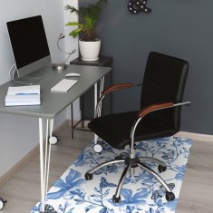 Decormat Podloga za pisalni stol Blue flowers 120x90 cm 2 cm 