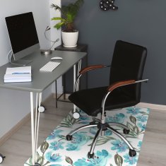 Decormat Podloga za pisalni stol Turquoise flowers 100x70 cm 