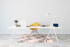 Decormat Podloga za pisalni stol Black and white flowers 120x90 cm 2 cm 