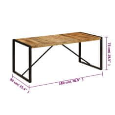 Vidaxl Jedilna miza 180x90x75 cm trden mangov les