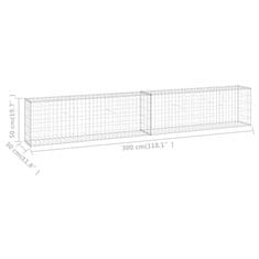 Vidaxl Gabionska stena s pokrovi iz pocinkanega jekla 300x30x50 cm