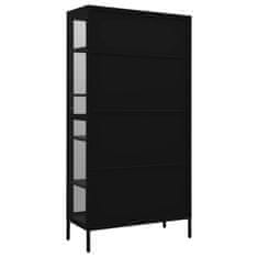 Vidaxl Razstavna omarica črna 90x40x180 cm jeklo in kaljeno steklo