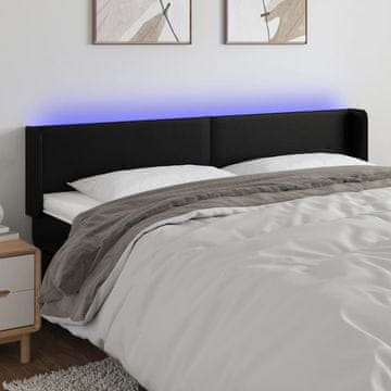 Vidaxl vidaXL LED vzglavje postelje črno 203x16x78/88 cm umetno usnje