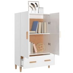 Vidaxl Visoka omarica visok sijaj bela 70x31x115 cm konstruiran les