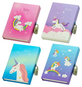 Dnevnik Unicorn z ključavnico 20,6x14,6cm