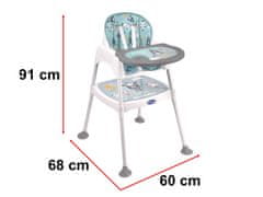 Ikonka Stolček za hranjenje stolček stolček stolček 3v1 zelen