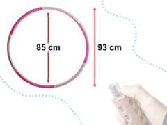 WOWO Hula Hoop za hujšanje - roza in siv Hula Hoop z masažnim pripomočkom 85 cm 1 kg