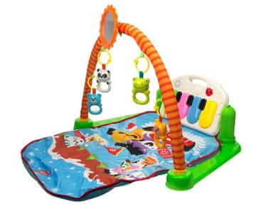 Ikonka Izobraževalna otroška podloga 3v1 živali + klavir