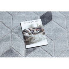 eoshop Moderna preproga MEFE B400 vzorec kocke, geometrijski 3D - Strukturna, dve ravni flis siva ( - Velikost: 280x370 cm)