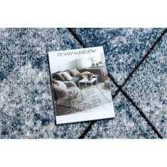 eoshop Moderna okrogla preproga COZY 8872 Stena, geometrijska, trikotniki - Strukturna, dve ravni flisa, modra ( - Velikost: krog 100 cm)