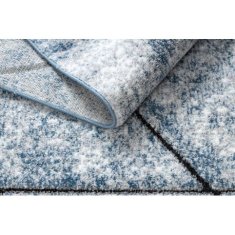 eoshop Moderna okrogla preproga COZY 8872 Stena, geometrijska, trikotniki - Strukturna, dve ravni flisa, modra ( - Velikost: krog 100 cm)
