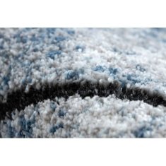 eoshop Moderna okrogla preproga COZY 8872 Stena, geometrijska, trikotniki - Strukturna, dve ravni flisa, modra ( - Velikost: krog 100 cm)