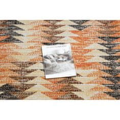 eoshop Moderna preproga MUNDO D5781 trikotniki 3D zunanja oranžna / bež ( - Velikost: 80x250 cm)