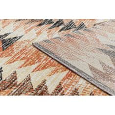 eoshop Moderna preproga MUNDO D5781 trikotniki 3D zunanja oranžna / bež ( - Velikost: 80x250 cm)