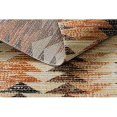 eoshop Moderna preproga MUNDO D5781 trikotniki 3D zunanja oranžna / bež ( - Velikost: 80x250 cm)