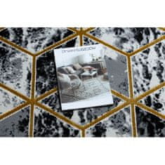 eoshop Moderna preproga 3D GLOSS 409A 82 Cube elegantna, glamur, art deco črna / zlata / siva ( - Velikost: 80x150 cm)