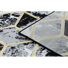 eoshop Moderna preproga 3D GLOSS 409A 82 Cube elegantna, glamur, art deco črna / zlata / siva ( - Velikost: 80x150 cm)
