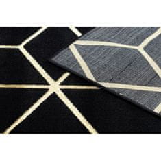 eoshop Moderna preproga 3D GLOSS 409C 86 Cube elegantna, glamur, art deco črna / zlata (Koberce Luszczow - Velikost: 80x150 cm)