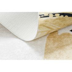 eoshop ANDRE pralna preproga 1097 Abstraction anti-slip - bela / rumena ( - Velikost: 80x150 cm)