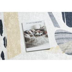 eoshop ANDRE pralna preproga 1097 Abstraction anti-slip - bela / rumena ( - Velikost: 80x150 cm)