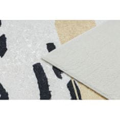 eoshop ANDRE pralna preproga 1097 Abstraction anti-slip - bela / rumena ( - Velikost: 80x150 cm)
