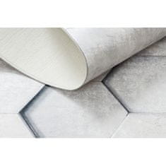 eoshop ANDRE pralna preproga 1180 Hexagon Honeycomb 3D proti zdrsu - bela / zlata ( - Velikost: 80x150 cm)