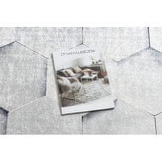 eoshop ANDRE pralna preproga 1180 Hexagon Honeycomb 3D proti zdrsu - bela / zlata ( - Velikost: 80x150 cm)