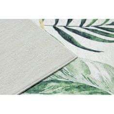 eoshop ANDRE pralna preproga 1168 Listi monstere, geometrijska protizdrsna - bela / zelena ( - Velikost: 160x220 cm)