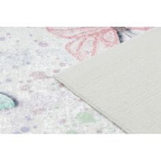 eoshop BAMBINO 1610 pralna preproga Butterflies za otroke proti zdrsu - kremasta ( - Velikost: 80x150 cm)