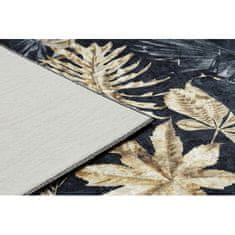 eoshop ANDRE pralna preproga 1311 Monstera leaves anti-slip - črna / zlata ( - Velikost: 80x150 cm)