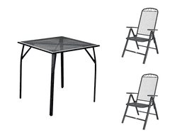 eoshop Kovinski vrtni set Eoshop 17: miza + 2 nastavljiva stola