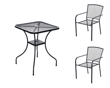 eoshop Kovinski vrtni set Eoshop 24: miza + 2 zložljiva stola, stogovalna
