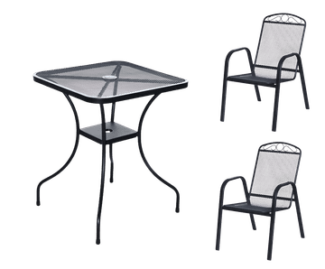 eoshop Kovinski vrtni set Eoshop 26: miza + 2 zložljiva stola