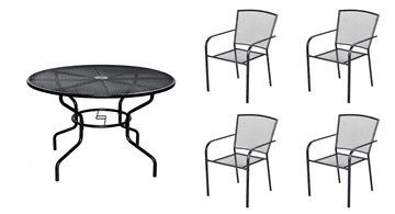 eoshop Kovinski vrtni set Eoshop 42: miza + 4 stapljivi naslanjači