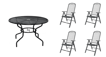 eoshop Kovinski vrtni set Eoshop 47: miza + 4 nastavljivi stoli