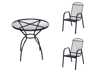 eoshop Kovinski vrtni set Eoshop 50: miza + 2 skladalna vrtna stola