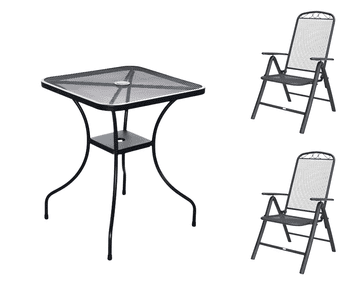 eoshop Kovinski vrtni set Eoshop 34: miza + 2 nastavljiva vrtna stola